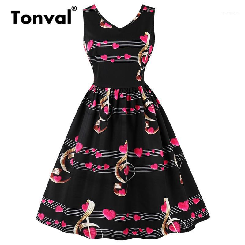 Casual Dresses Tonval Musical Notes Print Black Dress Cute Pin Up Girls A Line Women Vintage Sleeveless Dress1
Casual Dresses Tonval Musical Notes Print Black Dress Cute Pin Up Girls A Line Women Vintage Sleeveless Dress1
