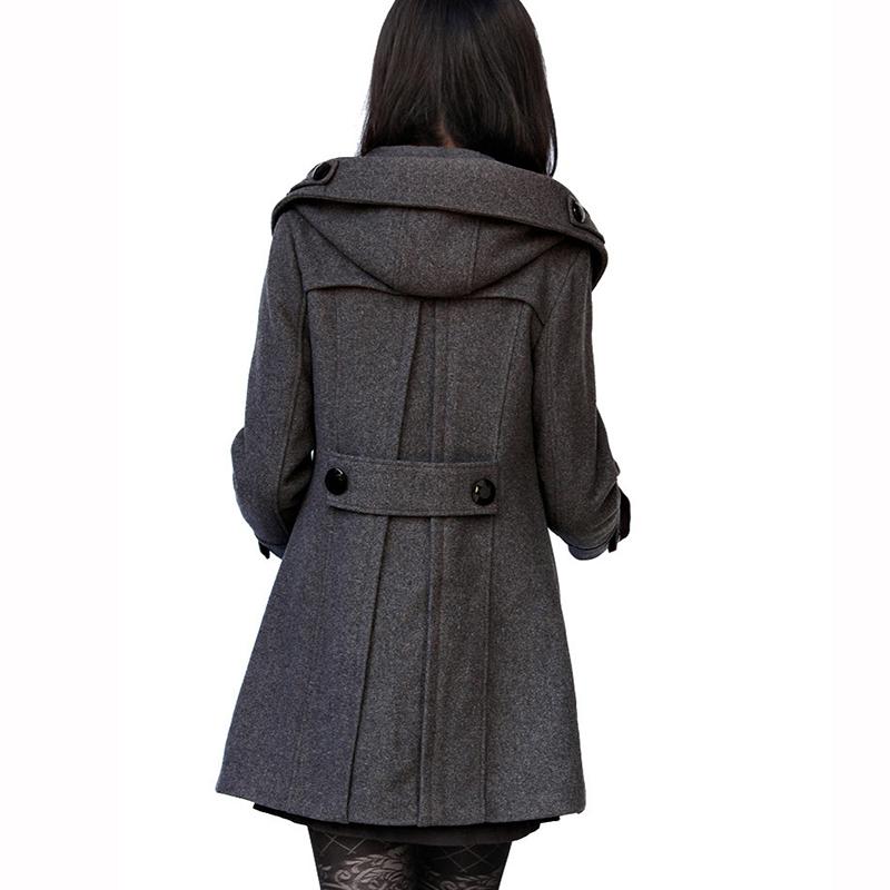 Womens Wool Blends Winter Women Long Coats 2021 Hooded Cashmere Woolen Cotton And Jackets Casual Slim Plus Siz