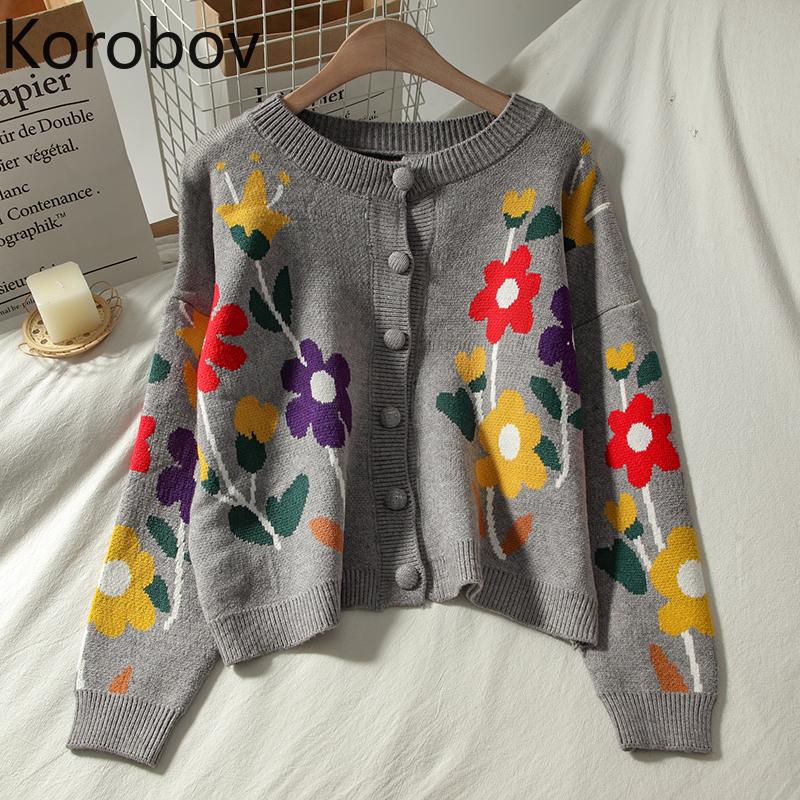 Korobov Korean Long Sleeve Women Sweaters Preppy Style O Neck Flower Embroidery Cardigans Autumn Winter Sueter Mujer, Photo color
Korobov Korean Long Sleeve Women Sweaters Preppy Style O Neck Flower Embroidery Cardigans Autumn Winter Sueter Mujer, Photo color