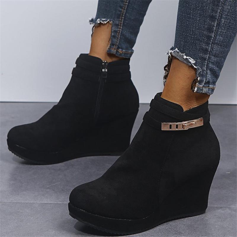 2020 New Feminina Antiskid Booties Winter Women Ankle Boots side zipper Footwear Platform High Heels Wedges Shoes Woman Botas 43, 1 black
2020 New Feminina Antiskid Booties Winter Women Ankle Boots side zipper Footwear Platform High Heels Wedges Shoes Woman Botas 43, 1 black