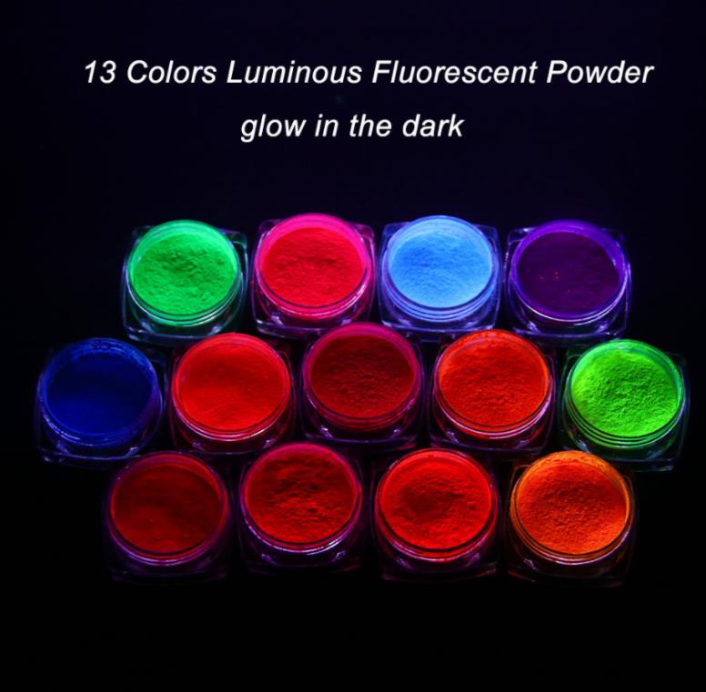Nail Glitter Art & Salon Health Beauty 1 Box Fluorescent Bk Glow In The Dark Powder Colorf Polish Chrome Dust Pigment Drop Delivery Pa0