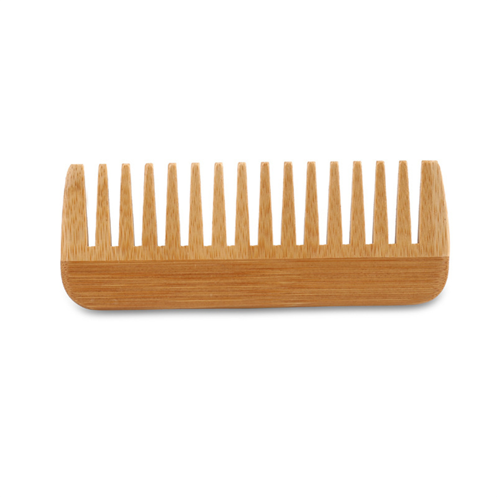 Hot Bamboo Wide Tooth Comb Detangling Anti-Static Brush Natural Curly Wavy Dry Hair For Womens and Mens Hand Polished KD