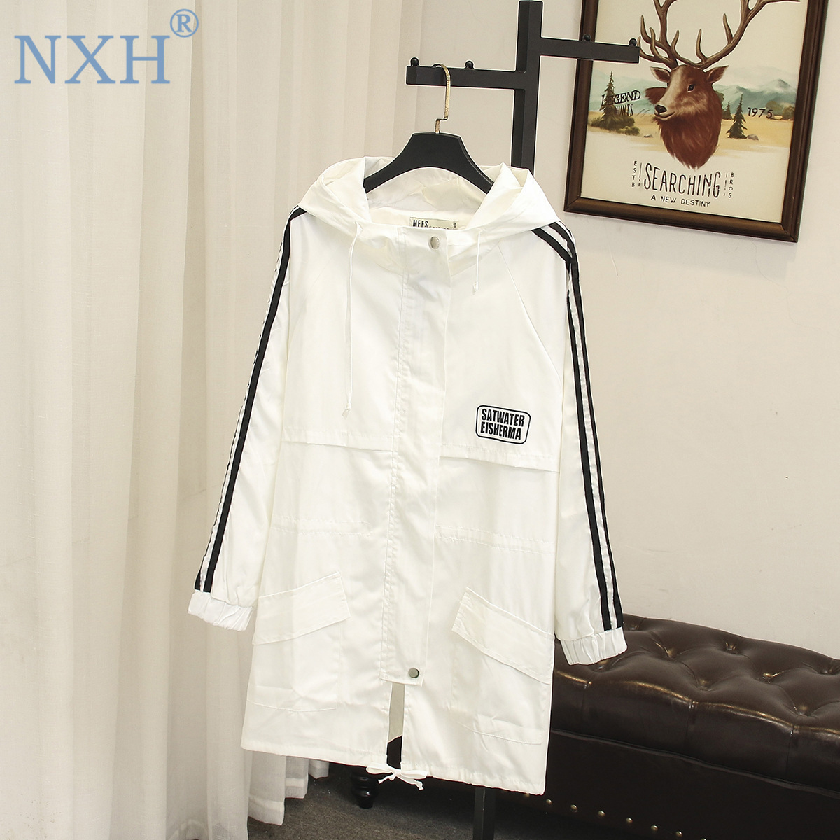 large size trench women female windbreaker hooded cape woman clothes long trench coat loose plus size outwear duster coat 201211