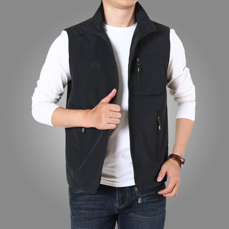 Vests For Men Summer Sleeveless Jackets Male's Solid Cotton Quick Dry Breathable Outdoor Casual Hiking Fishing Clothing 201128