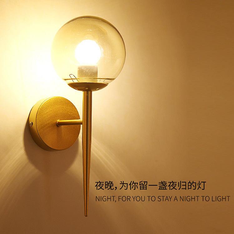 Simple design of post modern iron art single head glass ball hotel corridor personalized fashion creative wall lamp
Simple design of post modern iron art single head glass ball hotel corridor personalized fashion creative wall lamp