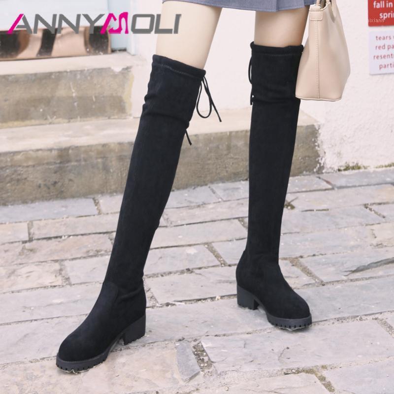 ANNYMOLI Women Over The Knee Boots Shoes Lace Up High Heel Stretch Boots Ladies Platform Thick Heels Long Autumn Winter 431, Black synthetic lin
ANNYMOLI Women Over The Knee Boots Shoes Lace Up High Heel Stretch Boots Ladies Platform Thick Heels Long Autumn Winter 431, Black synthetic lin