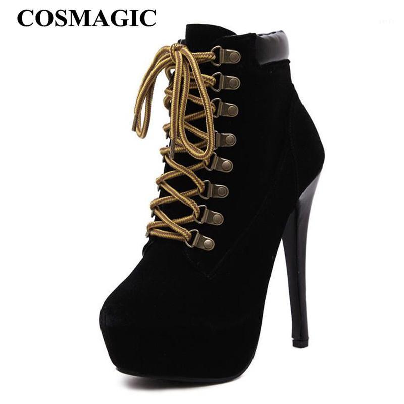 COSMAGIC 2020 New Winter Women Platform Ankle Motorcycle Boots Super High Heel Lace Up Gothic Punk Botas Mujer1, Black
COSMAGIC 2020 New Winter Women Platform Ankle Motorcycle Boots Super High Heel Lace Up Gothic Punk Botas Mujer1, Black