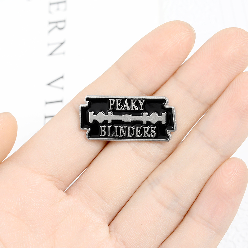 razor blade design enamel pins peaky blinders brooches badges fashion lapel pins gift for friends wholesale