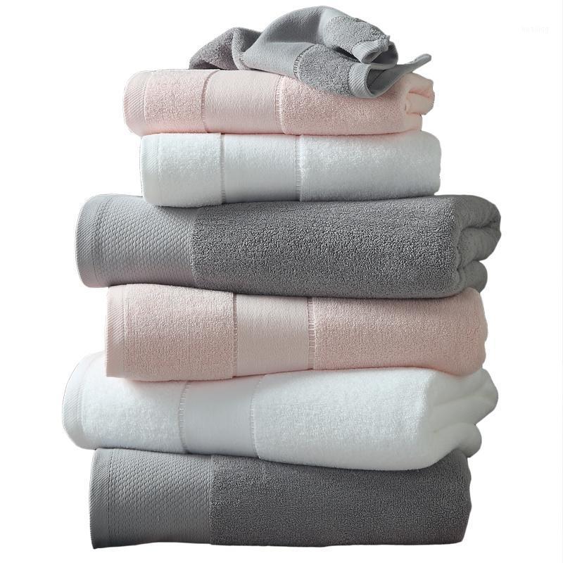 Three Piece Soft Bath Towel Hotel Special Cotton Large Thick Towel Set Household Absorbent Strand Handdoek Home Garden EF50BT1, Style 13 
Three Piece Soft Bath Towel Hotel Special Cotton Large Thick Towel Set Household Absorbent Strand Handdoek Home Garden EF50BT1, Style 13