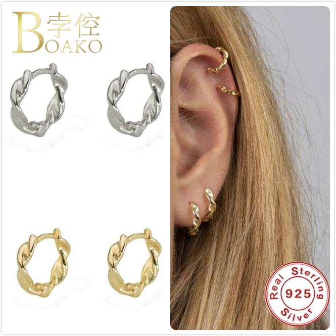 Hoop & Huggie 925 Silver Earrings For Women Gold Small Gothic Girl Ear Bone Piercing Earring Punk Female Twist Line Aretes
Hoop & Huggie 925 Silver Earrings For Women Gold Small Gothic Girl Ear Bone Piercing Earring Punk Female Twist Line Aretes