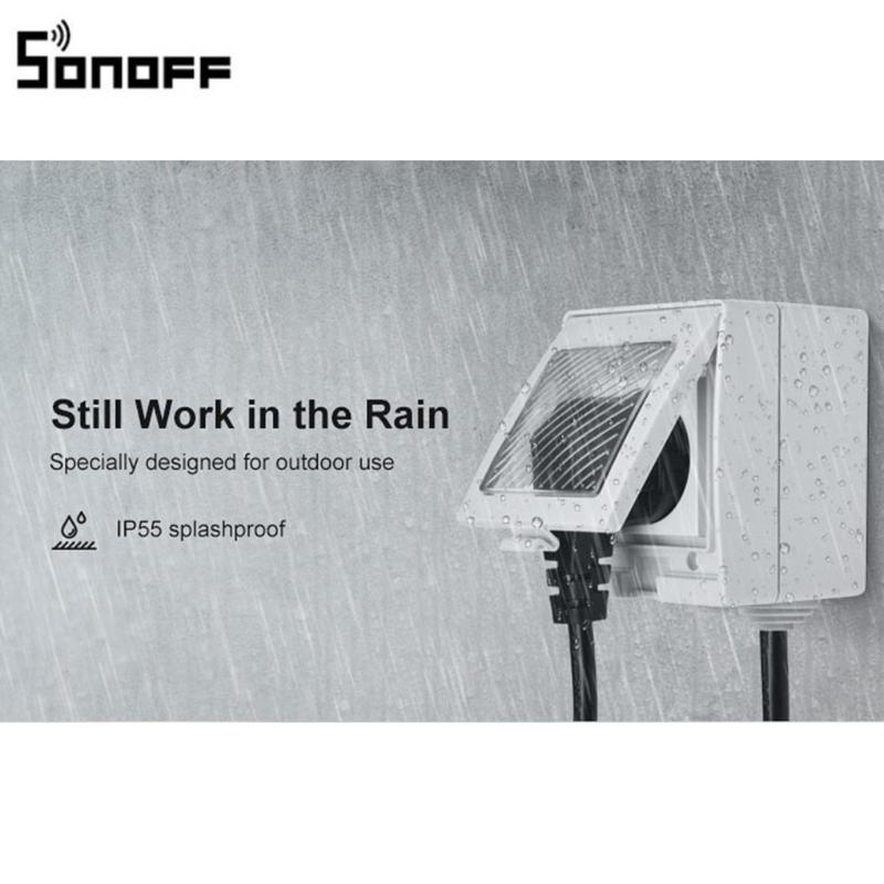 New Arrival SONOFF S55 WIFI Smart Waterproof Socket Wireless APP Control Home Socket EU France Standard AC100-240V 
New Arrival SONOFF S55 WIFI Smart Waterproof Socket Wireless APP Control Home Socket EU France Standard AC100-240V
