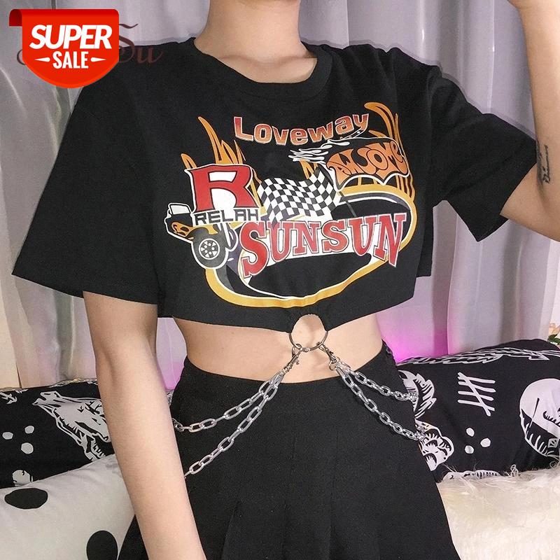ArtSu Punk Short Sleeve Tshirt Women Black Harajuku Cotton T Shirt Ladies Printed Top with Chains Streetwear Summer ASTS20991 #O838, White
ArtSu Punk Short Sleeve Tshirt Women Black Harajuku Cotton T Shirt Ladies Printed Top with Chains Streetwear Summer ASTS20991 #O838, White