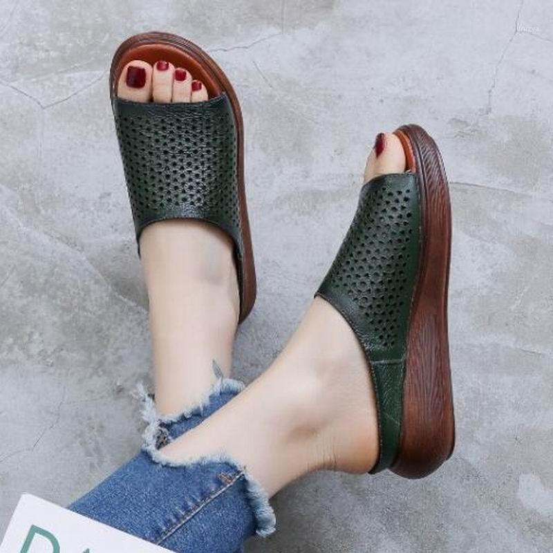 GKTINOO Summer Women Shoes Wedges Slippers Platform Sandals Genuine Leather Handmade Hollow Out Comfortable Women Slides1, 8686 green
GKTINOO Summer Women Shoes Wedges Slippers Platform Sandals Genuine Leather Handmade Hollow Out Comfortable Women Slides1, 8686 green