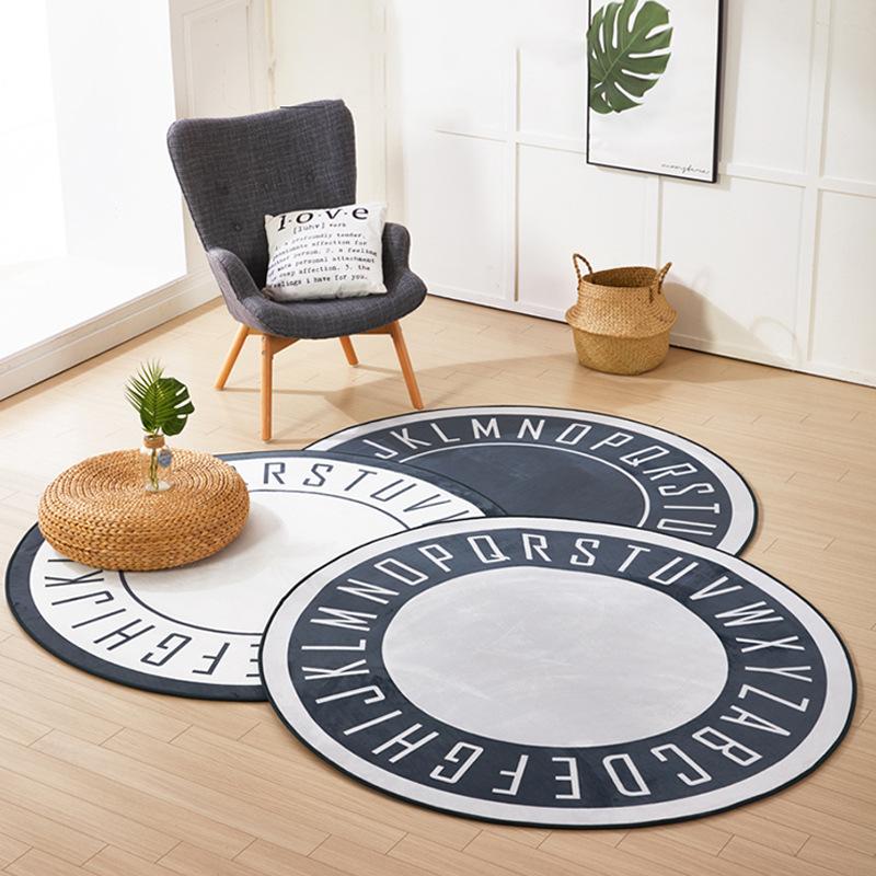 Japanese Style Round Carpet Cartoon Floor Mat Bedroom Bedside Mat Children's Creeping Household Thick Non-slip Carpet Rugs, 02 
Japanese Style Round Carpet Cartoon Floor Mat Bedroom Bedside Mat Children's Creeping Household Thick Non-slip Carpet Rugs, 02