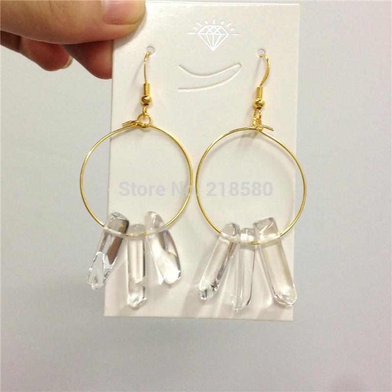 SER-021 Boho Style Jewelry Polished Healing Crystal Quartz Point Hoop Earrings Silver or gold
SER-021 Boho Style Jewelry Polished Healing Crystal Quartz Point Hoop Earrings Silver or gold