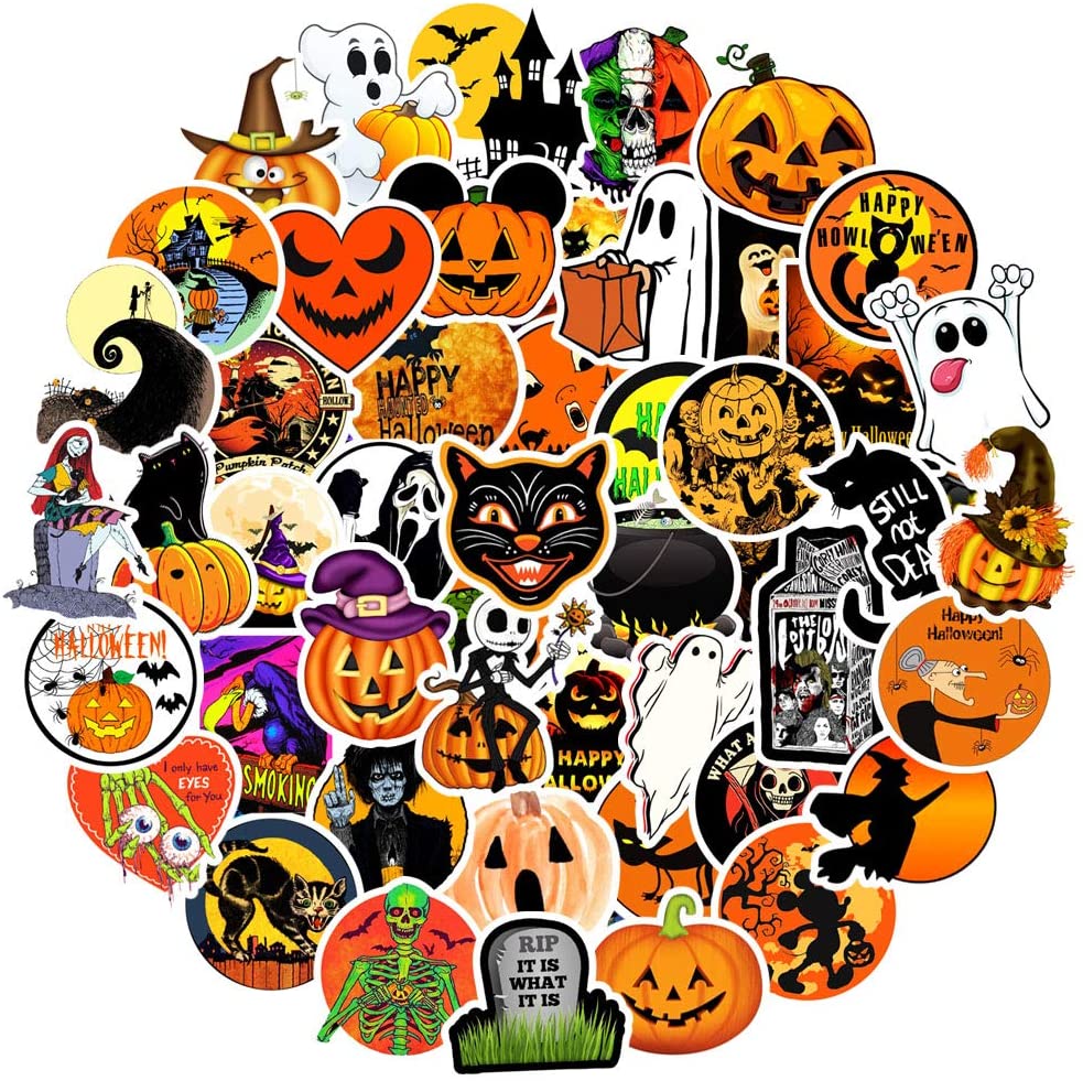 Funny Halloween Stickers Pack, Waterproof Vinyl Decal Stickers for Skateboard Water Bottle Laptop Computer Phone Party Favors, 50Pcs, White
Funny Halloween Stickers Pack, Waterproof Vinyl Decal Stickers for Skateboard Water Bottle Laptop Computer Phone Party Favors, 50Pcs, White