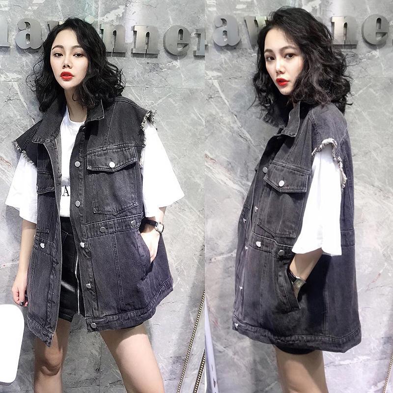 2020 Spring Autumn Women' Vest New Women' Denim Sleeveless Jacket Long Slim Female Coat Fashion Leisure Women Clothing Black, Blue
2020 Spring Autumn Women' Vest New Women' Denim Sleeveless Jacket Long Slim Female Coat Fashion Leisure Women Clothing Black, Blue