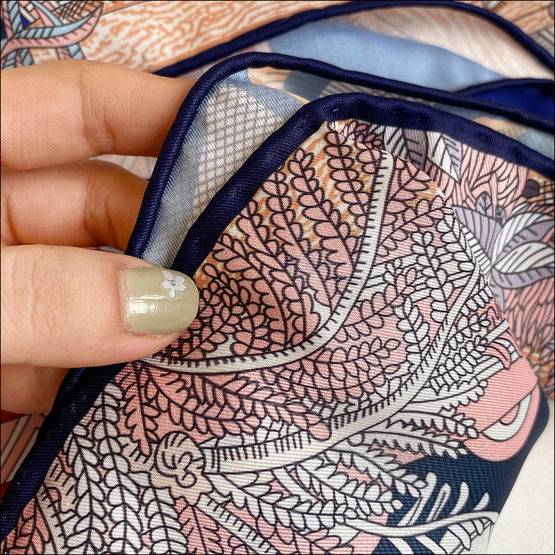 Foulard Satin Scarf Female Silk Head Scarves For Ladies Hand Rolled Scarf 90 Foulard Luxe Curling "A Midsummer Night's Dream