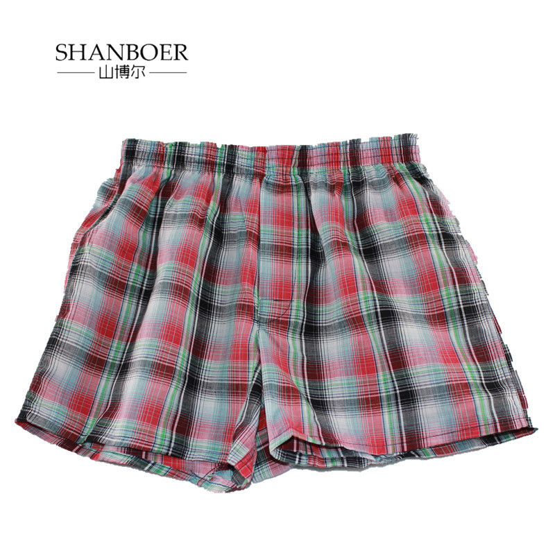 Shanboer 4PCS/lot Mens Underwear Boxers Loose Shorts Men'S Panties Cotton male Large classic Plaid Arrow Pants Plus Size 4XL 201023
