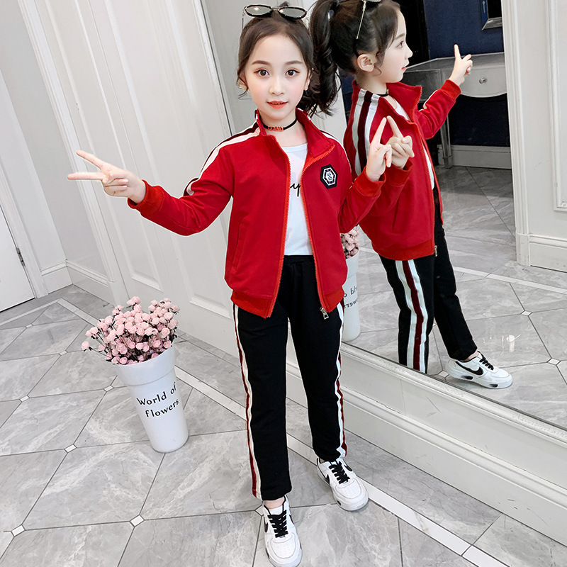 Girl'S Suit Western Style Childrenswear 2020 Autumn Clothing New Style Korean-style Children Autumn Casual FashionX1019