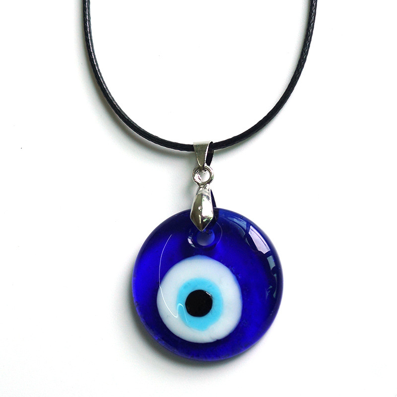 3.5cm Glass Blue Evil Eye Charm Pendant Necklace Greek Turkey Blue Devil Eye for Women, Silver
3.5cm Glass Blue Evil Eye Charm Pendant Necklace Greek Turkey Blue Devil Eye for Women, Silver