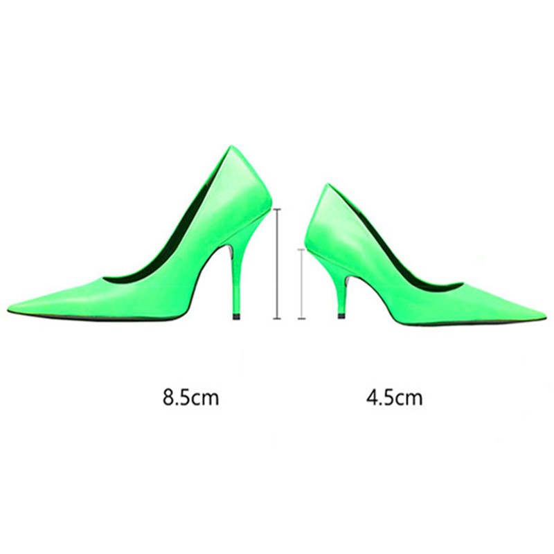 Spring Pointed Toe Pumps Women Neon Slip-On Super High Heels Sandals Women Ladies Fashion Runway Shoes Women Zapatos De Mujer LJ200924
