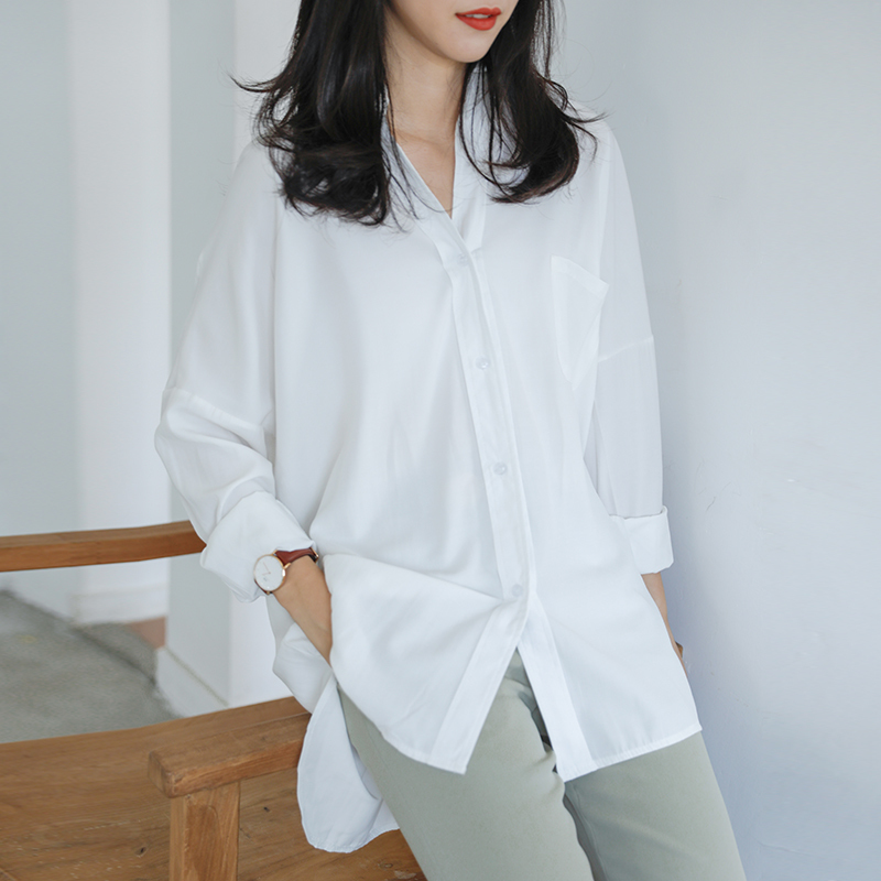 Oversize White Shirt Female Autumn Large Size Loose Casual Long Sleeve Shirt Women Single-Breasted Blouse Tops Plus Size 201201
