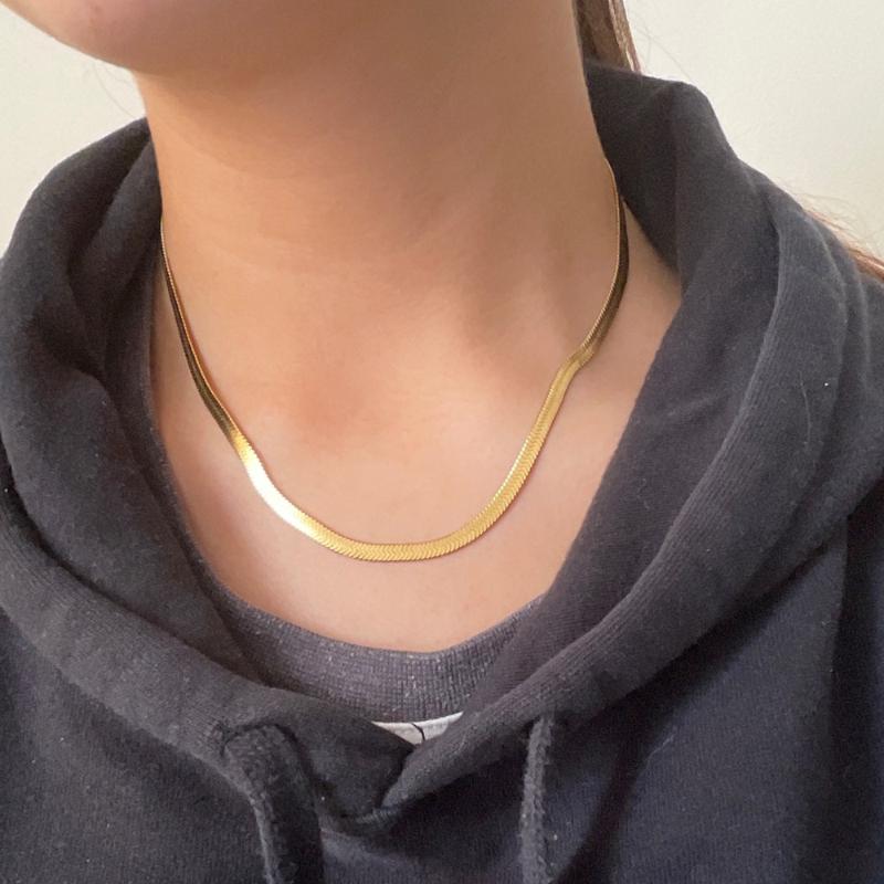 Chains Stainless Steel Gold Flat Snake Chain Necklace Fashion Women Jewelry Blade Choker Herringbone Silver Link
Chains Stainless Steel Gold Flat Snake Chain Necklace Fashion Women Jewelry Blade Choker Herringbone Silver Link