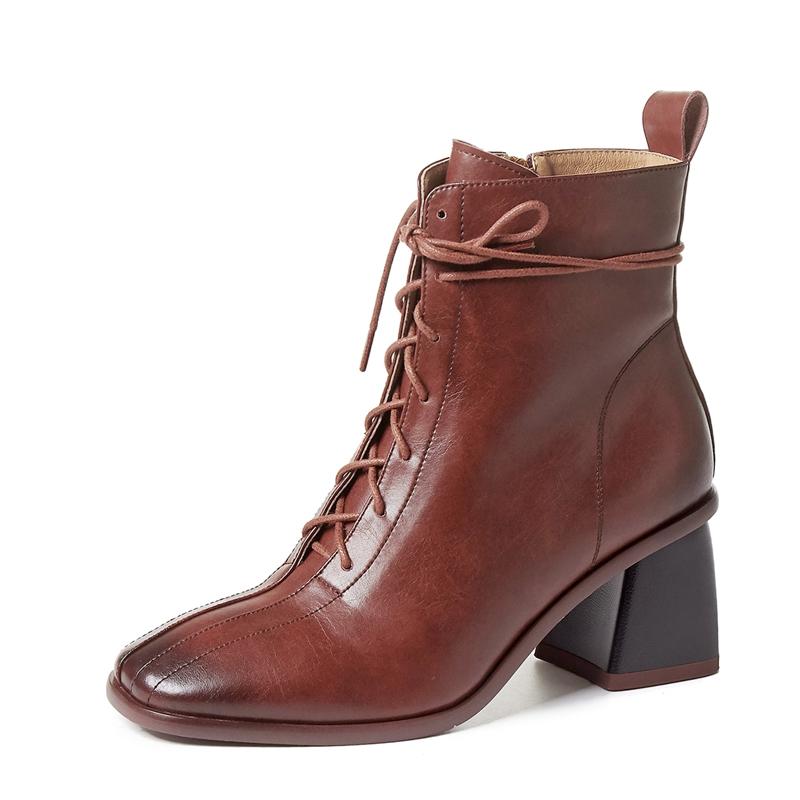 Genuine leather Women Ankle Boots 2021 Cross Tied Thick high Heels Shoes Woman Retro Party Working dress Boots size 40 41 42, Black
Genuine leather Women Ankle Boots 2021 Cross Tied Thick high Heels Shoes Woman Retro Party Working dress Boots size 40 41 42, Black