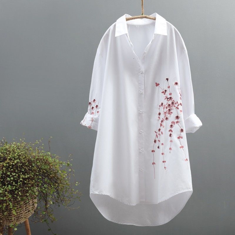 2021 New Plus Size 100% Cotton White Blouse Women Summer Embroidery Floral Long Womens Tops and Blouses Casual Shirt 0bil, Beige
2021 New Plus Size 100% Cotton White Blouse Women Summer Embroidery Floral Long Womens Tops and Blouses Casual Shirt 0bil, Beige