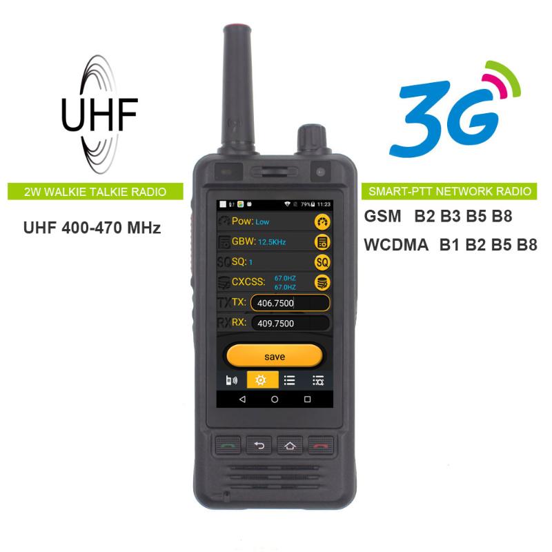 Network Network Radio 3G Android 6.0 Téléphone portable IP67 5000MAH Pradio UHF Walkie Talkie Bluetooth WiFi GPS Real Pzello