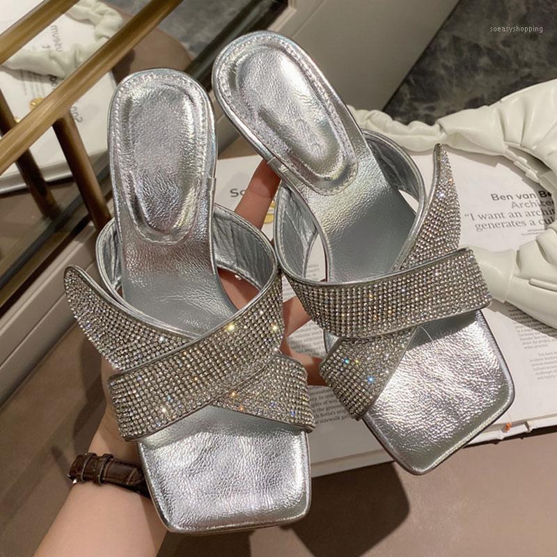 Rhinstone Square Toe Mule Heel Slippers Sandals Women Crystal Solid High Heel Women Slides Ladies Wedding Party Sandal Shoes1, White
Rhinstone Square Toe Mule Heel Slippers Sandals Women Crystal Solid High Heel Women Slides Ladies Wedding Party Sandal Shoes1, White