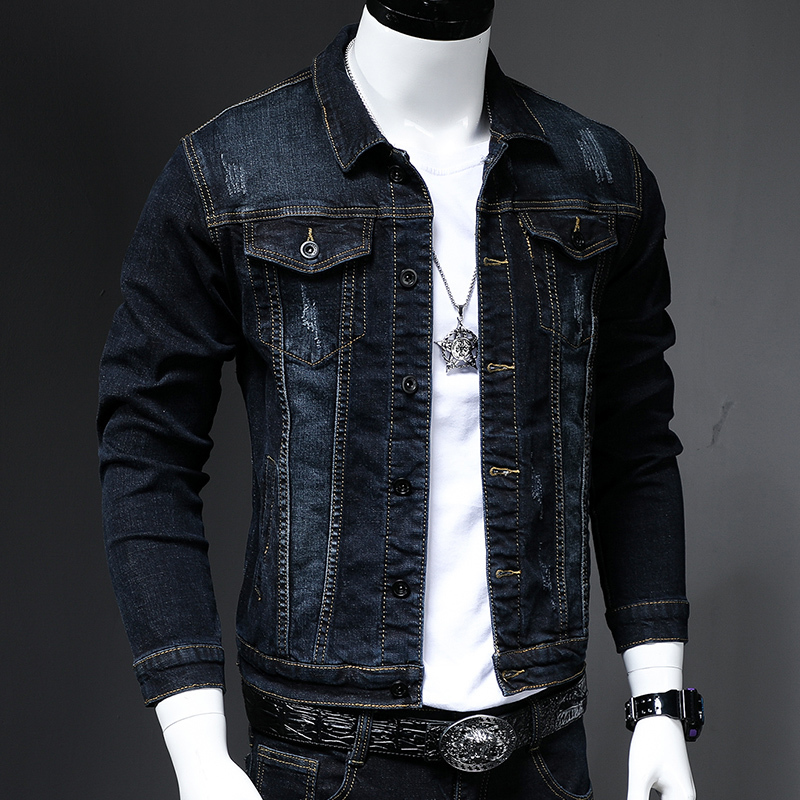 Fashion Casual embroidered flower denim jacket male skull youth long-sleeve hip hop mastermind printing Korean jacket 201128