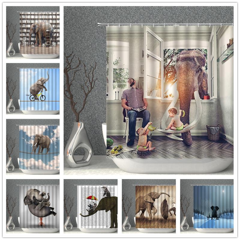 Elephant Shower Curtain Funny New Ideas Nordic Style Waterproof Polyester Bathroom Curtains Multi-size Bath Screen With Hooks
Elephant Shower Curtain Funny New Ideas Nordic Style Waterproof Polyester Bathroom Curtains Multi-size Bath Screen With Hooks