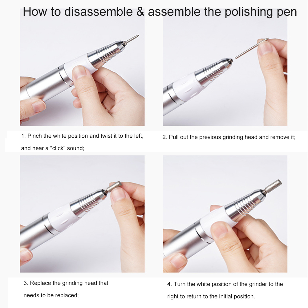 Nail Art Equipment Professional Electric Drill Machine 30000 RPM 45W LED Display With Replacement Bits Tools
