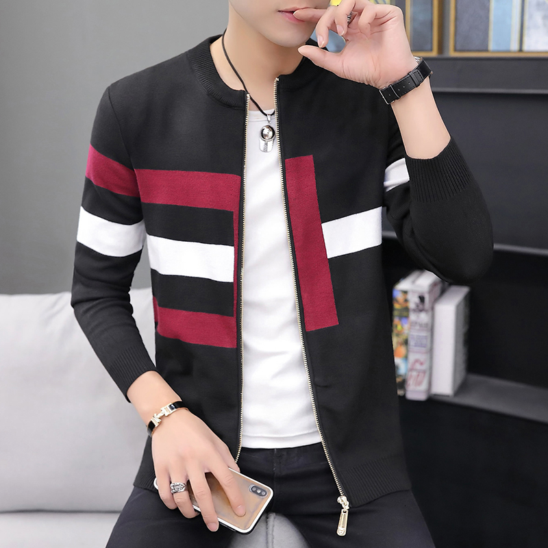 New Man 2021 Winter Casual Long Sleeve Outwear Clothing Homme Black Striped Men's Cardigan Knitted O-neck Sweater Coats for N3hj, Wine red
New Man 2021 Winter Casual Long Sleeve Outwear Clothing Homme Black Striped Men's Cardigan Knitted O-neck Sweater Coats for N3hj, Wine red