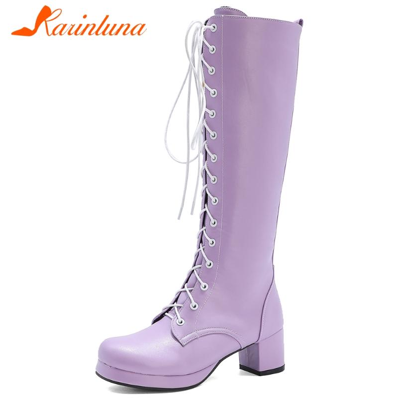 KARIN Plus Size 30-48 Female 2020 Autumn Boots Round Toe Cross Tied Zip Thick High Heels Women Boots Knee High Women Shoes, Black
KARIN Plus Size 30-48 Female 2020 Autumn Boots Round Toe Cross Tied Zip Thick High Heels Women Boots Knee High Women Shoes, Black