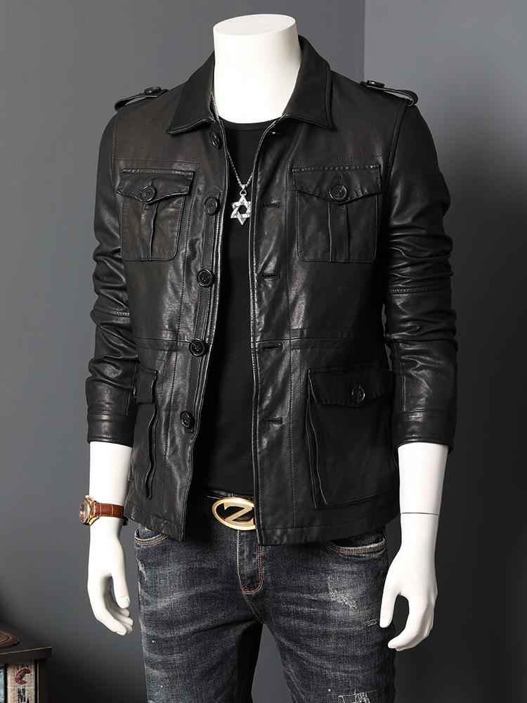 Genuine Leather Jacket Men Cowhide Leather Coat Spring Autumn Vintage Real Cow Jackets Veste Cuir Homme 01806, Black
Genuine Leather Jacket Men Cowhide Leather Coat Spring Autumn Vintage Real Cow Jackets Veste Cuir Homme 01806, Black