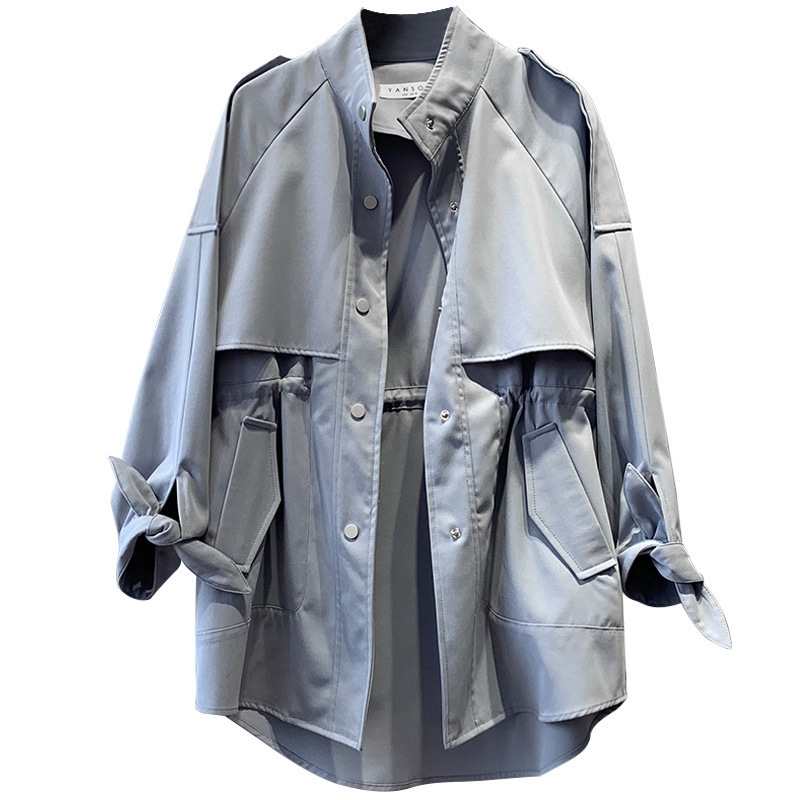 Yeeloca Casual Windbreaker Female Full Sleeve Mid-length Mandarin Collar Straight Cardigan Autumn Women Korean Loose Slim Coat 201120, Light cobalt green
Yeeloca Casual Windbreaker Female Full Sleeve Mid-length Mandarin Collar Straight Cardigan Autumn Women Korean Loose Slim Coat 201120, Light cobalt green