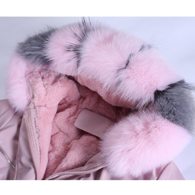 Large Natural Raccoon Fur Winter Jacket Women Hooded Long Parkas For Female Thick Slim Down Winter Coat Women Waterproof 201125