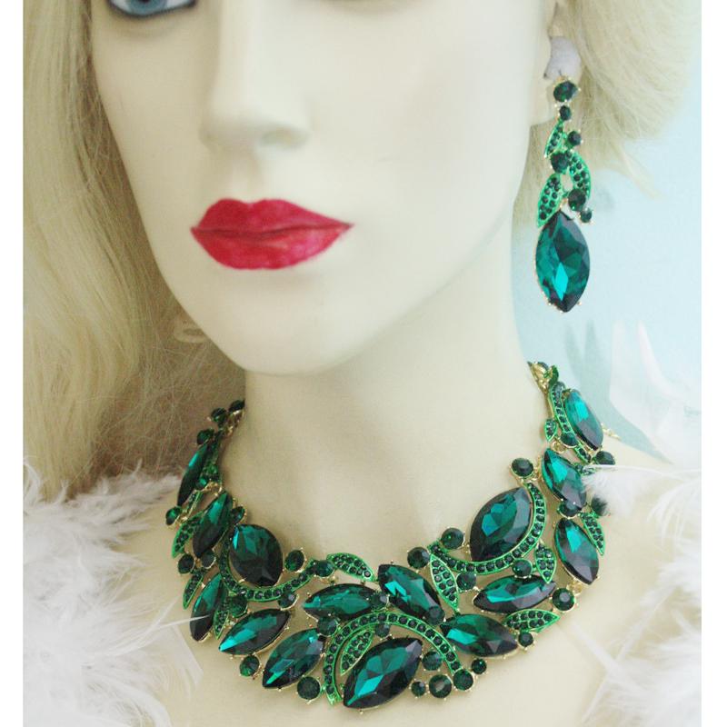 Earrings & Necklace Statement Sets Rhinestone Crystal Set Women Wedding Party Prom Pageant Bridal Jewelry Green Color Choker, Silver
Earrings & Necklace Statement Sets Rhinestone Crystal Set Women Wedding Party Prom Pageant Bridal Jewelry Green Color Choker, Silver