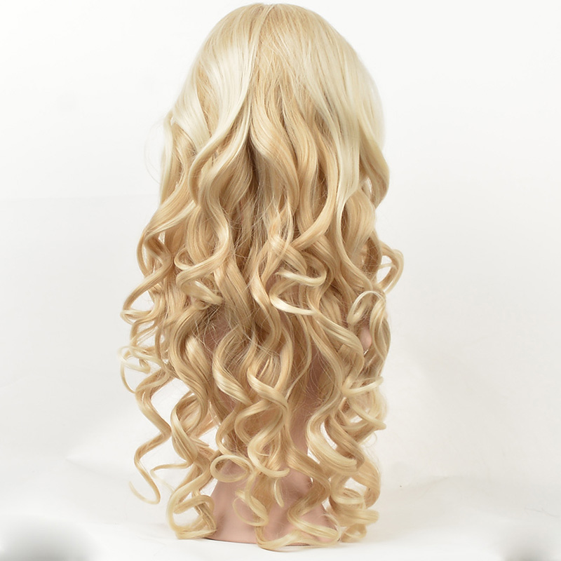 Long Wavy Blond Hair Cosplay Wig Party Halloween Heat Resistant Fashion Women Synthetic Free Wig