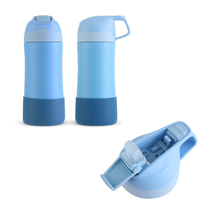 FJbottle Kids Insulated Water Bottle, Thermos With Straw, 400ml Kids Thermos Bottle For School , Christmas Gift 201204