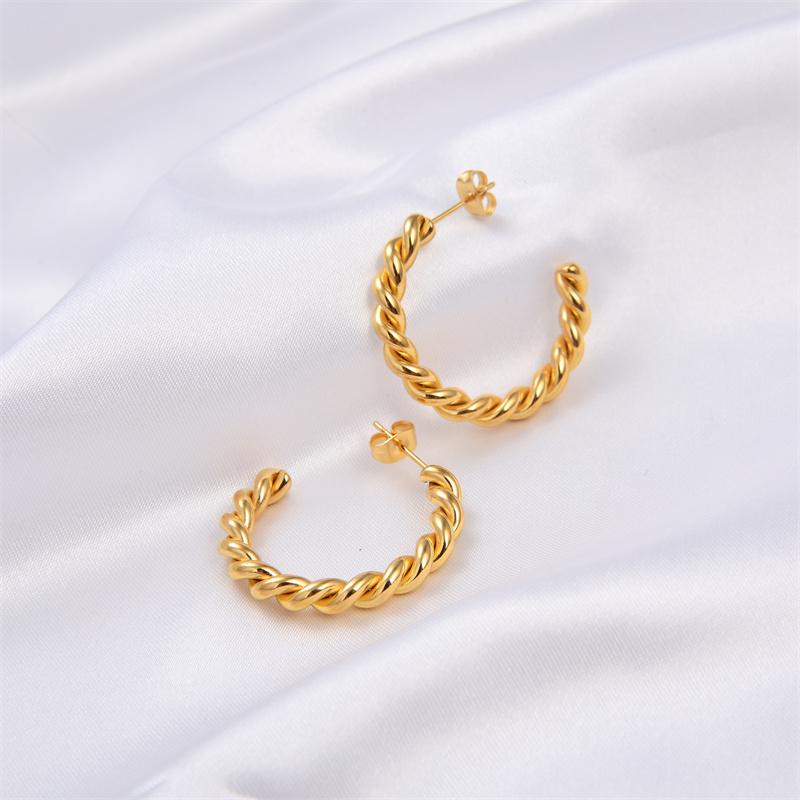 Stud FYSARA Fashion Style Twisted Hoop Earrings In Stainless Steel Minimalist Hammered Ring Awesome Street Earring, Golden;silver
Stud FYSARA Fashion Style Twisted Hoop Earrings In Stainless Steel Minimalist Hammered Ring Awesome Street Earring, Golden;silver