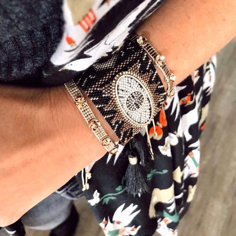 BLUESTAR 2021 Women Bracelet Wide Evil Eye Bracelet MIYUKI Pulseras Mujer Handmade Crystal Jewelry Tassel
BLUESTAR 2021 Women Bracelet Wide Evil Eye Bracelet MIYUKI Pulseras Mujer Handmade Crystal Jewelry Tassel