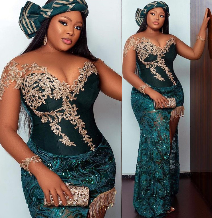 2022 Plus Size Arabic Aso Ebi Dark Green Sexy Prom Dresses Lace Beaded Vintage Evening Formal Party Second Reception Birthday Engagement Gowns Dress Z