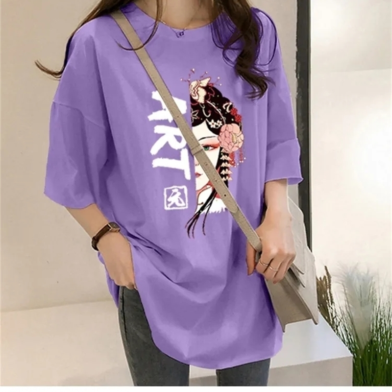 women fashion clothing new women's Top plus size Chinese printed round neck long sleeve T-shirt graphic t shirts 201029