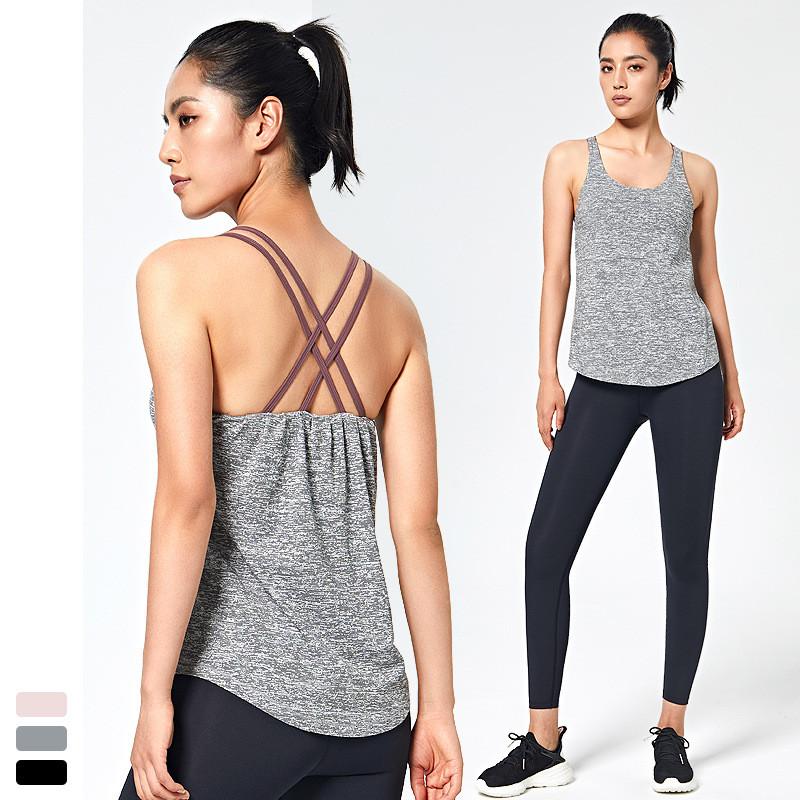 Women' U Neck Loose Fitness T-Shirt Cross Back Workout Tank Top Flash Drying Running Underwear With Bra Inside Yoga Sportwear, As picture
Women' U Neck Loose Fitness T-Shirt Cross Back Workout Tank Top Flash Drying Running Underwear With Bra Inside Yoga Sportwear, As picture