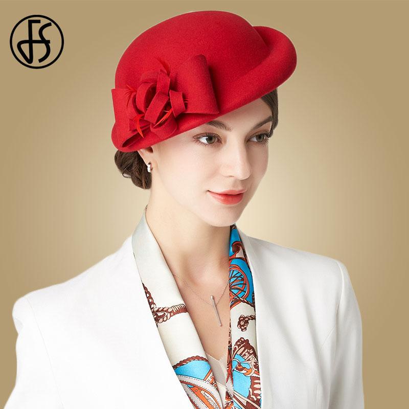 FS Vintage Red Wool Fedora Hat Beret Caps For Women Feather Hats Elegant Ladies Autumn Winter Black Pillbox Hat Chapeau Femme
FS Vintage Red Wool Fedora Hat Beret Caps For Women Feather Hats Elegant Ladies Autumn Winter Black Pillbox Hat Chapeau Femme