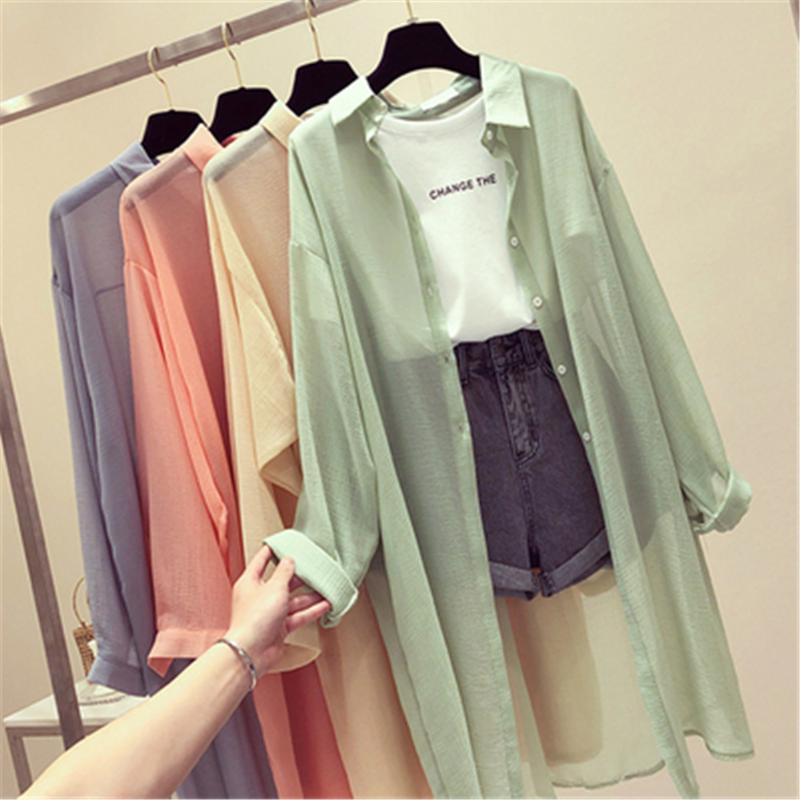 Women's Blouses & Shirts 2022 Summer See Through Women Turn-down Collar Loose Tops Plus Size Chiffon Kimono Cardigans Black White
Women's Blouses & Shirts 2022 Summer See Through Women Turn-down Collar Loose Tops Plus Size Chiffon Kimono Cardigans Black White